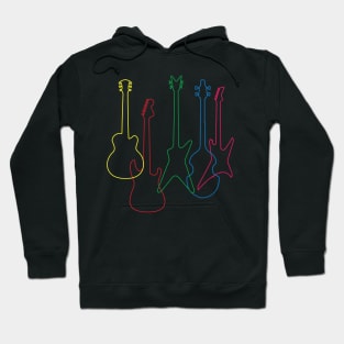 Colored guitars electric acoustic classical Hoodie